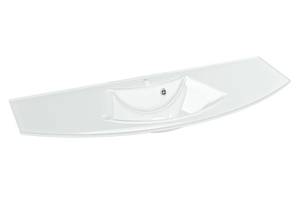Plan vasque, simple verre blanc, L.131 cm, Image3