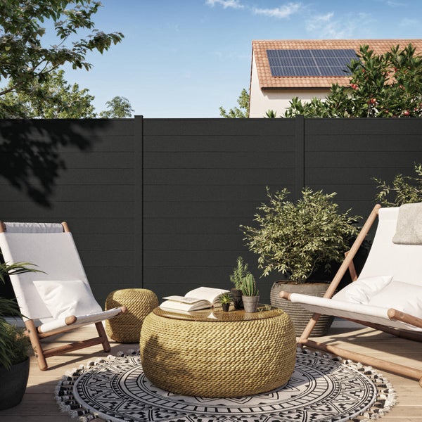 Lame Aluminium Klos-Up ! Naterial Noir Sablé, H.15 X L.145 Cm