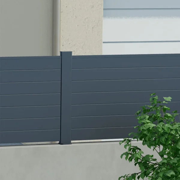 Poteau Aluminium Pour Clôture Klos-Up ! Gris, L.7.5 X H.120 Cm