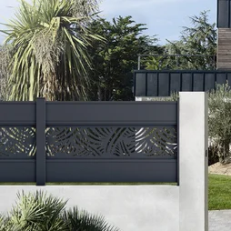 Kit Décor Pour Clôture Aluminium Klos'Up ! Gris Zinc Palm L.150 X H.28,5 Cm