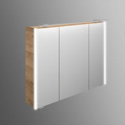 Armoire led de toilette lumineuse l. 93.2 cm H. 70.3 cm, effet chêne feria Image