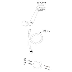 Pommeau de douche, flexible et support mural, SENSEA chromé