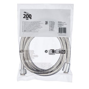 Flexible douche simple agrafage, 2m chrome