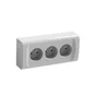Bloc 3 x 2 prise + terre precable saillie blanc
