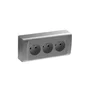 Bloc 3 x 2 prise + terre precable saillie alu