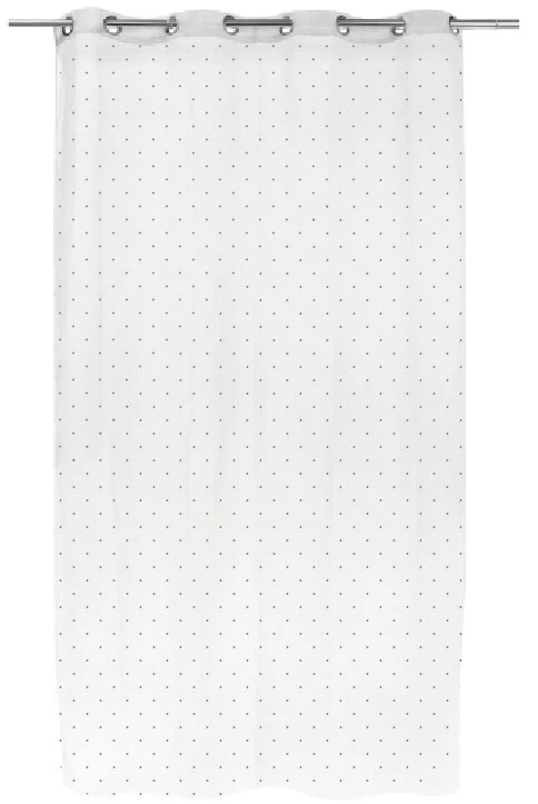 Voilage Tamisant, Swan Blanc Et Doré L.140 X H.250 Cm