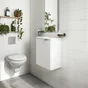 Meuble de salle de bains simple vasque l.40 x H.48.2 x P.27.5 cm, blanc, Essenti