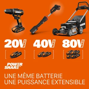 Ponceuse Multifonction Sans Fil Sans Batterie Worx Wx820.9, 20 V