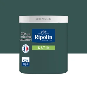 Testeur peinture intérieur satiné mur, boiserie et radiateur RIPOLIN, vert armerie, 75 ml