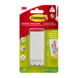 Lot de 8 languettes adhésives cadres fins COMMAND blanc