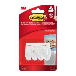 Lot de 3 crochets adhésif taille s, COMMAND blanc 0.225 kg