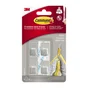 Lot de 4 crochets adhésif déco métal, COMMAND argent 0.225 kg