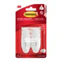 Lot de 2 crochets adhésif bout métal, COMMAND blanc 1.3 kg