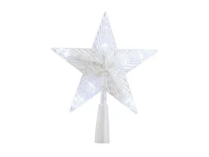 Cimier etoile brindille 7led/3led clignotante blanc froid h20xl17,5cm