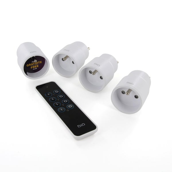 Lot De 3 Prises Télécommandables + 1 Gratuite Intérieures Dio, 2300 W