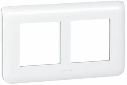 Plaque Double Horizontal Mosaic, Legrand Blanc