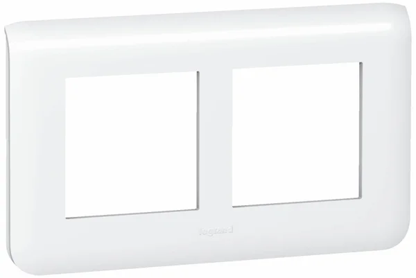 Plaque Double Horizontal Mosaic, Legrand Blanc