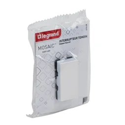 Interrupteur Va-Et-Vient, À Voyant Témoin Étroit Mosaic, Legrand, Blanc