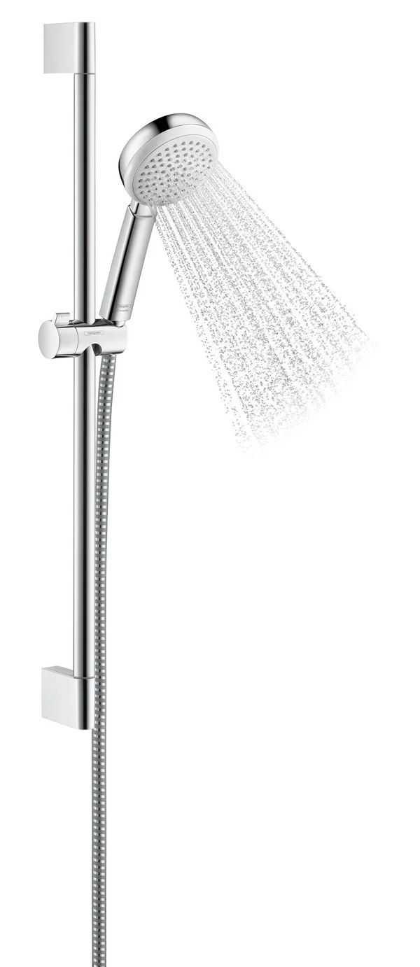 Pommeau de douche 1 jet, flexible et barre HANSGROHE, Myclub eco combibarre, chromé