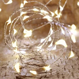Guirlande électrique 4 m lumineuse de Noël Microled à piles blanc chaud