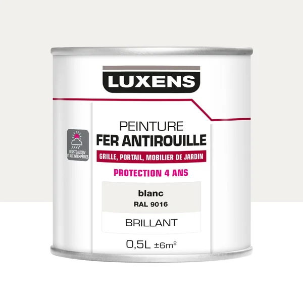 Peinture Fer Extérieur Blanc Luxens Blanc Glossy 0.5 L