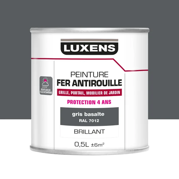 Peinture Fer Extérieur Gris Luxens Gris Glossy 0.5 L