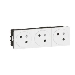 Triple Prise Avec Terre Mosaic, Legrand, Blanc