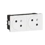 Double Prise Avec Terre Mosaic, Legrand, Blanc