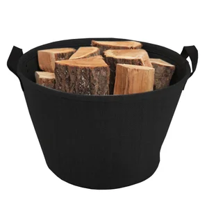 Panier à bûches noir LE MARQUIER Teahupo L.50 X H.34 cm