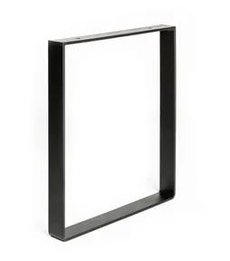Pied Pour Meubles, Tables Et Bars Rectangle À Visser Acier Mat Noir, 38,5 Cm