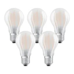 Lot de 5 ampoules led E27, 806Lm = 60W, blanc neutre, OSRAM