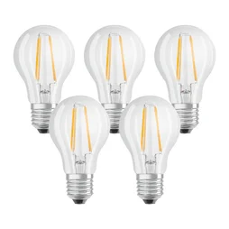 Lot de 5 ampoules led à filament E27, 806Lm = 60W, blanc chaud, OSRAM