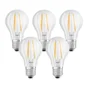 Lot de 5 ampoules led à filament E27, 806Lm = 60W, blanc chaud, OSRAM