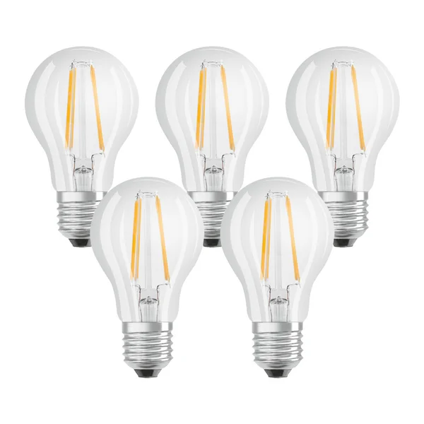 Lot de 5 ampoules led à filament E27, 806Lm = 60W, blanc chaud, OSRAM