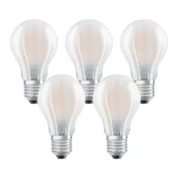 Lot de 5 ampoules led à filament E27, 806Lm = 60W, blanc chaud, OSRAM