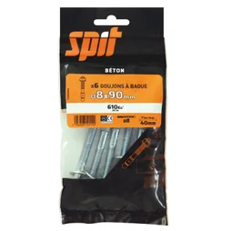 Lot De 6 Goujons À Bague À Expansion Acier Spit, Diam.8 X L.90 Mm