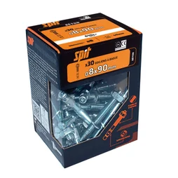 Lot De 30 Goujons À Bague À Expansion Acier Spit, Diam.8 X L.90 Mm
