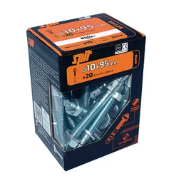 Lot De 20 Goujons À Bague À Expansion Acier Spit, Diam.10 X L.95 Mm
