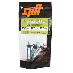 Lot De 4 Goujons À Expansion Acier Spit, Diam.12 X L.50 Mm