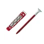 Lot De 12 Chevilles Et Vis Couleur Red Head, Diam.6 Mm X L.37 Mm