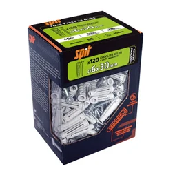 Lot De 120 Chevilles Et Vis À Expansion Spit, Diam.6 Mm X L.30 Mm