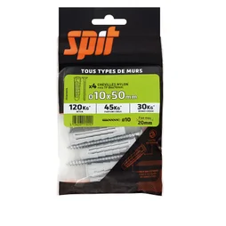 Lot De 4 Chevilles Et Vis Spit, Diam.10 Mm X L.50 Mm