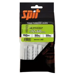 Lot De 6 Chevilles Spit, Diam.12 Mm X L.60 Mm