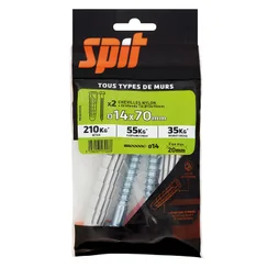 Lot De 2 Chevilles Et Tirefonds Spit, Diam.14 Mm X L.70 Mm