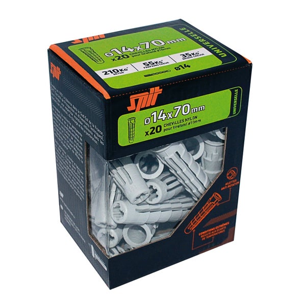 Lot De 20 Chevilles Spit, Diam.14 Mm X L.70 Mm