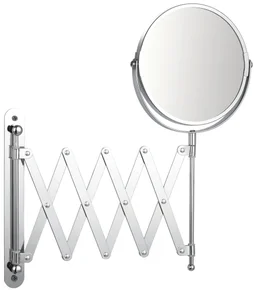 Miroir grossissant x 3 rond, H.15 x l.15 x P.0.5 cm, Extensible, chromé