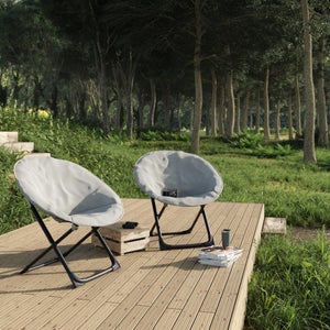 Fauteuil de jardin Moon en acier beige