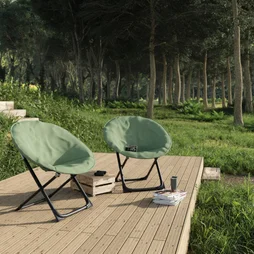 Fauteuil de jardin Moon en acier vert