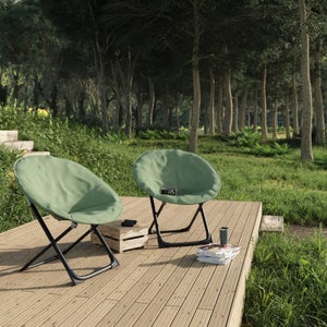 Fauteuil de jardin Moon en acier vert