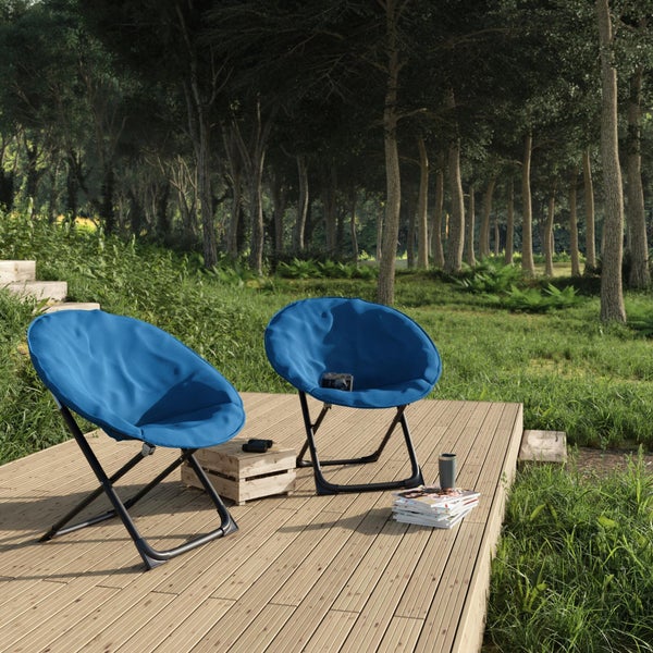 Fauteuil de jardin Moon en acier bleu